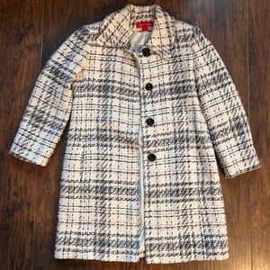 Anne Klein Black and White Plaid Coat
